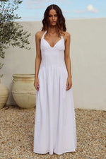 Load image into Gallery viewer, Eloise Drop Waist Maxi Dress - White
