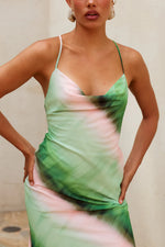 Load image into Gallery viewer, Biancha Cowl Cross Back Maxi Dress - Biancha Green
