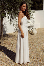 Load image into Gallery viewer, Giulia Ruched Maxi Dress - Off White
