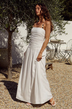 Load image into Gallery viewer, Giulia Ruched Maxi Dress - Off White
