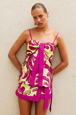 Load image into Gallery viewer, Odyssey Faux Wrap Mini Skirt - Georgia Pink
