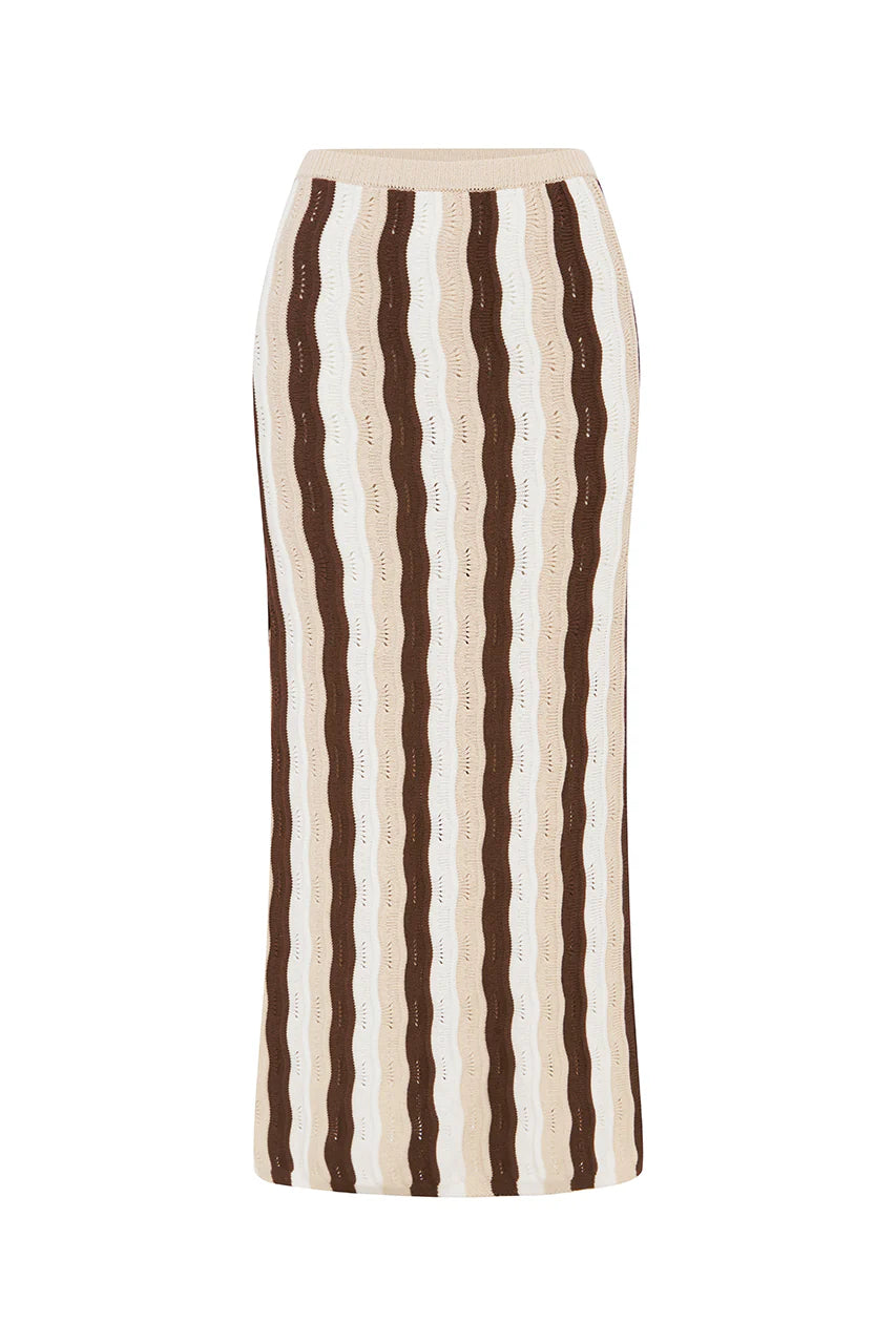 Blanche Maxi Skirt - Choc Multi