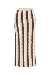 Blanche Maxi Skirt - Choc Multi