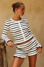Load image into Gallery viewer, Donna Long Sleeve Knit Top - Cream/Chocolate

