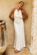 Load image into Gallery viewer, Jelena Halter Open Back Maxi Dress - Cream
