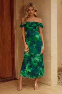 Layana Midi Dress - Calista Green