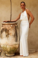 Load image into Gallery viewer, Jelena Halter Open Back Maxi Dress - Cream
