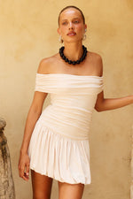 Load image into Gallery viewer, Irene Off Shoulder Mini Dress - Cream
