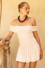 Load image into Gallery viewer, Irene Off Shoulder Mini Dress - Cream
