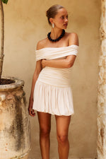 Load image into Gallery viewer, Irene Off Shoulder Mini Dress - Cream
