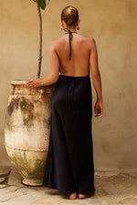 Load image into Gallery viewer, Jelena Halter Open Back Maxi Dress - Black
