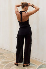 Load image into Gallery viewer, Ariana Halter Open Back Jumpsuit - Black
