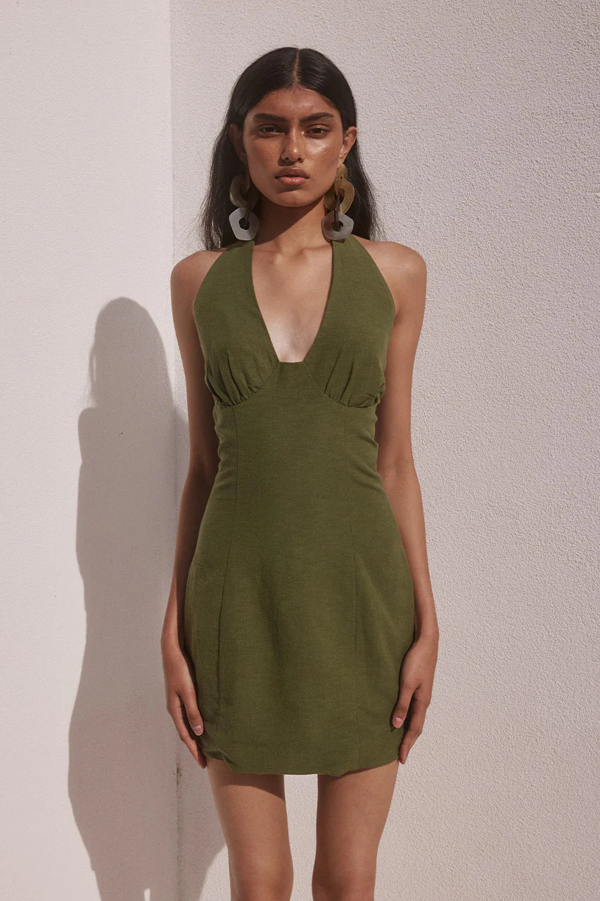 Tanzia Mini Dress - Khaki