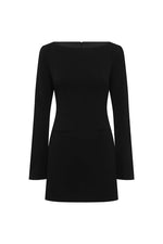 Load image into Gallery viewer, Dua Fitted Long Sleeve Mini Dress - Black
