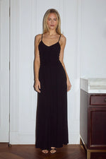Load image into Gallery viewer, Sol Ruched Maxi Dress - Black
