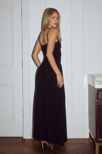 Load image into Gallery viewer, Sol Ruched Maxi Dress - Black
