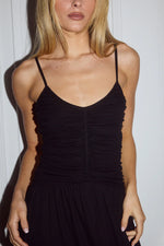 Load image into Gallery viewer, Sol Ruched Maxi Dress - Black
