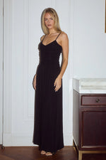 Load image into Gallery viewer, Sol Ruched Maxi Dress - Black
