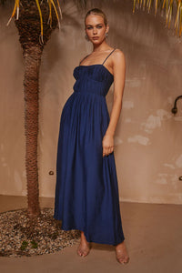 Kelani Luxe Midi Dress - Navy