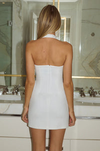 Franca Halter Mini Dress - White