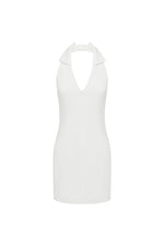Load image into Gallery viewer, Archer Collar Zip Front Mini Dress - White
