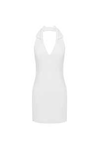 Archer Collar Zip Front Mini Dress - White
