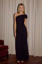 Load image into Gallery viewer, Lara One Shoulder Maxi Dress - Black
