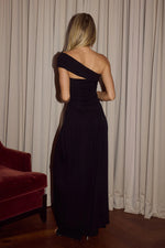 Load image into Gallery viewer, Lara One Shoulder Maxi Dress - Black
