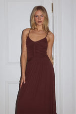 Load image into Gallery viewer, Sol Ruched Maxi Dress - Espresso

