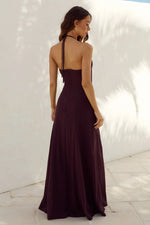 Load image into Gallery viewer, Kinsley Lowcut Halter Maxi Dress - Chocolate
