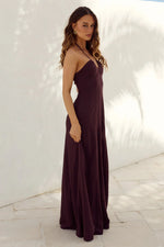 Load image into Gallery viewer, Kinsley Lowcut Halter Maxi Dress - Chocolate
