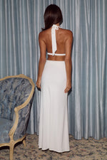 Load image into Gallery viewer, Soneva Halter Low Plunge Maxi Dress - White
