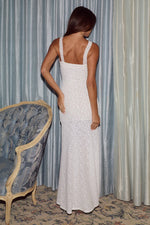Load image into Gallery viewer, Silene Front Split Lace Maxi Dress - White
