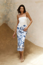 Load image into Gallery viewer, Valencia Midi Dress - Blue/White
