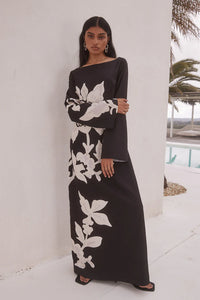 Camino Maxi Dress - Black/Sand