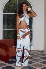 Load image into Gallery viewer, Kaeli Elasticated Palazzo Pant - Rina Blue
