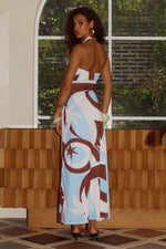 Load image into Gallery viewer, Kamilla Keyhole Twist Maxi Dress - Rina Blue
