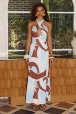 Load image into Gallery viewer, Kamilla Keyhole Twist Maxi Dress - Rina Blue
