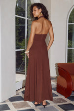 Load image into Gallery viewer, Sahara Keyhole Halter Maxi Dress - Chocolate

