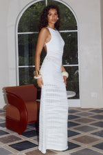 Load image into Gallery viewer, Wrenley Open Back Knit Maxi Dress - Off White
