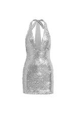 Load image into Gallery viewer, Aquaria Sequin Mini Dress - Silver
