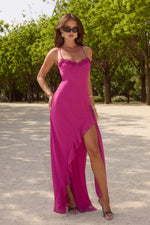 Load image into Gallery viewer, Jionni Ruffle Maxi Dress - Berry
