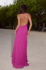Load image into Gallery viewer, Jionni Ruffle Maxi Dress - Berry

