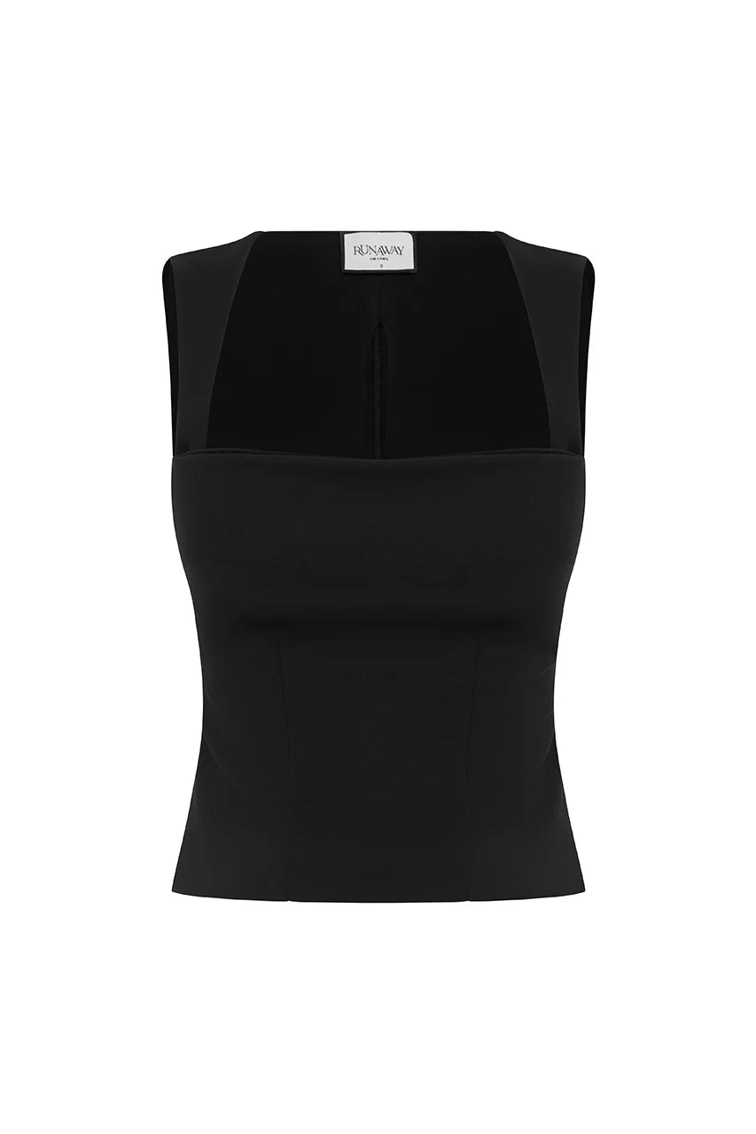 Kody Square Neck Top - Black