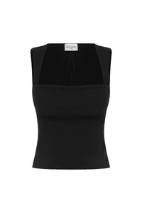 Kody Square Neck Top - Black