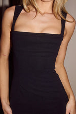 Load image into Gallery viewer, Kody Square Neck Midi Dress - Black
