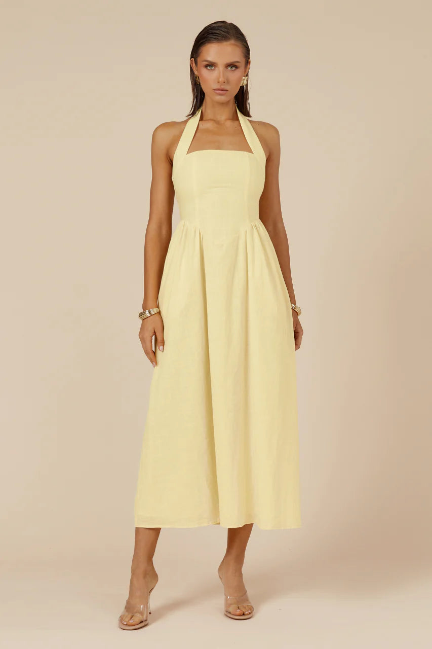 Locklea Midi Dress - Lemon