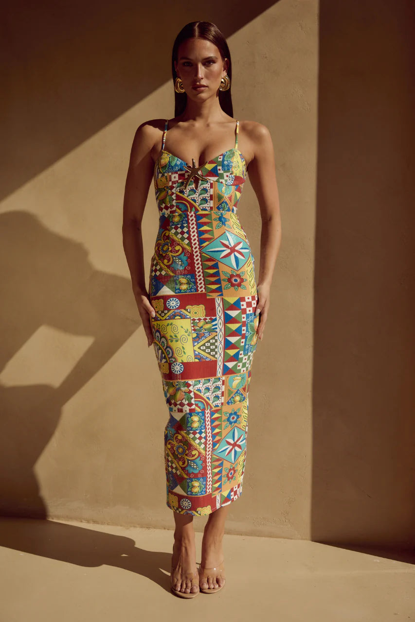 Benito Midi Dress - Phaedra Print