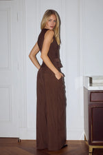 Load image into Gallery viewer, Arla Sleeveless Vest Top - Chocolate
