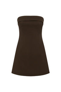 Zarla Strapless Mini Dress - Chocolate